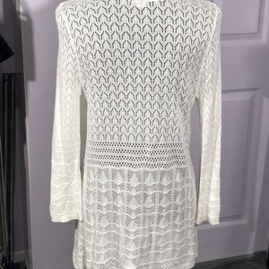 Ann Taylor LOFT white open front Cardigan size S
